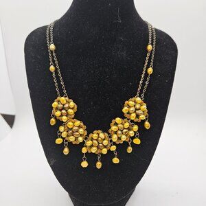 Beautiful Golden Cultured Pearl Cluster Choker Necklace